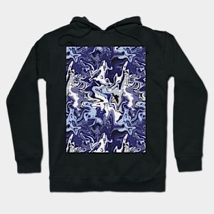 Ocean Deep Marble - Digital Paint Spill Hoodie